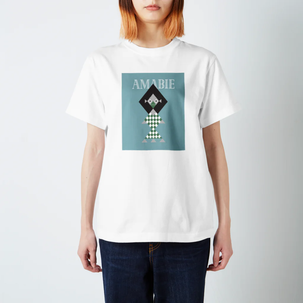krakatukの幾何学アマビエさま（ホワイト・アッシュ） Regular Fit T-Shirt