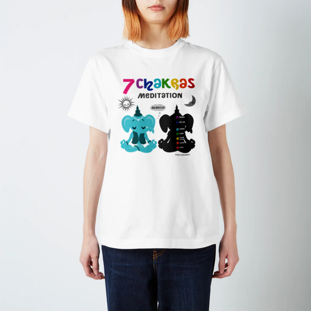 FOXY COLORSのガネゾーくんのチャクラ瞑想　ブルー Regular Fit T-Shirt