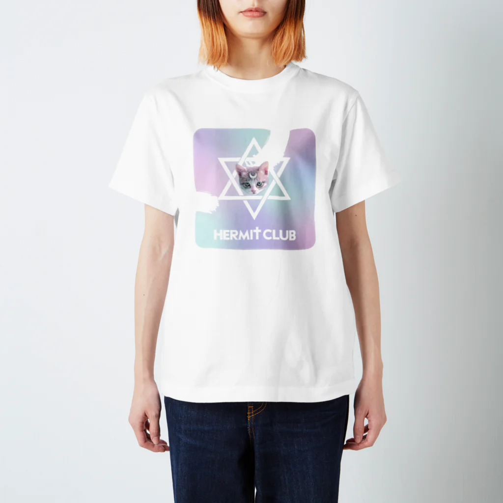 HERMIT CLUB 【 ハーミットクラブ 】の六芒星ねこ Regular Fit T-Shirt