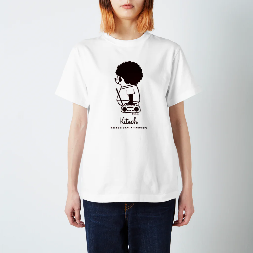 キッチュのファッションパンダ　アフロ スタンダードTシャツ