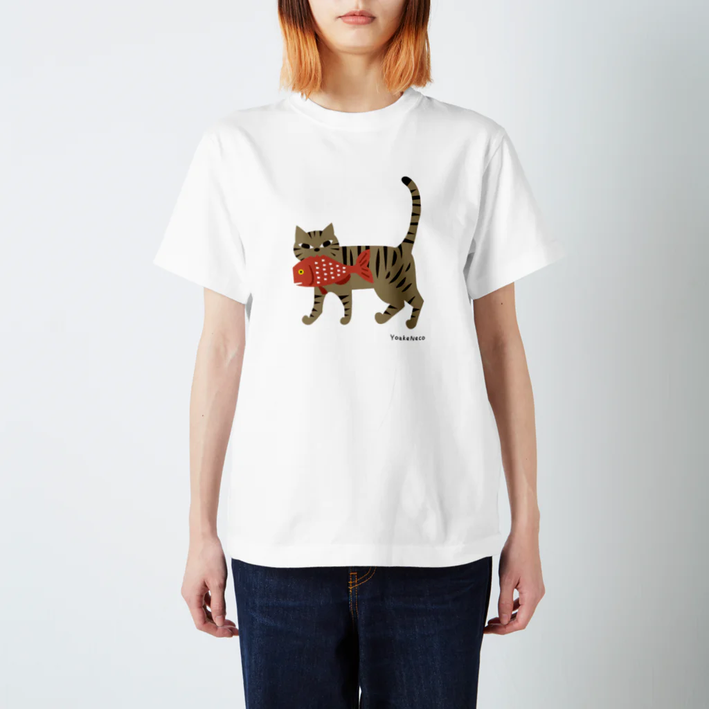 YoakeNecoのたいねこ　きじとら　だい スタンダードTシャツ