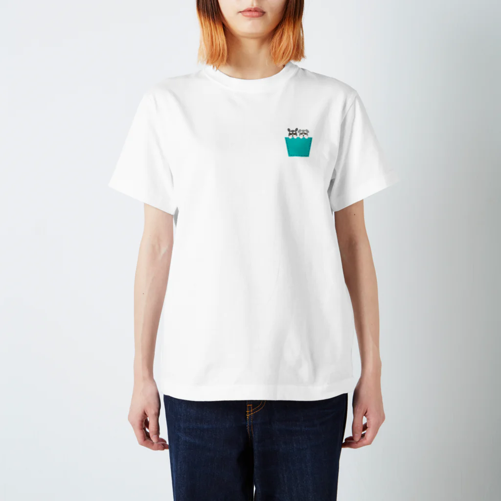 シュナウザーのikeWan_shopのikeWan★ポケット2シュナs スタンダードTシャツ