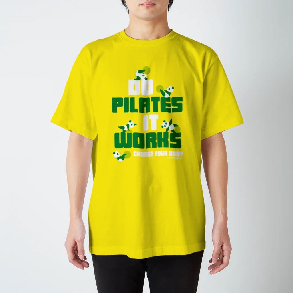 FOXY COLORSのピラティス PILATES ウェア パンダ Tシャツ green スタンダードTシャツ