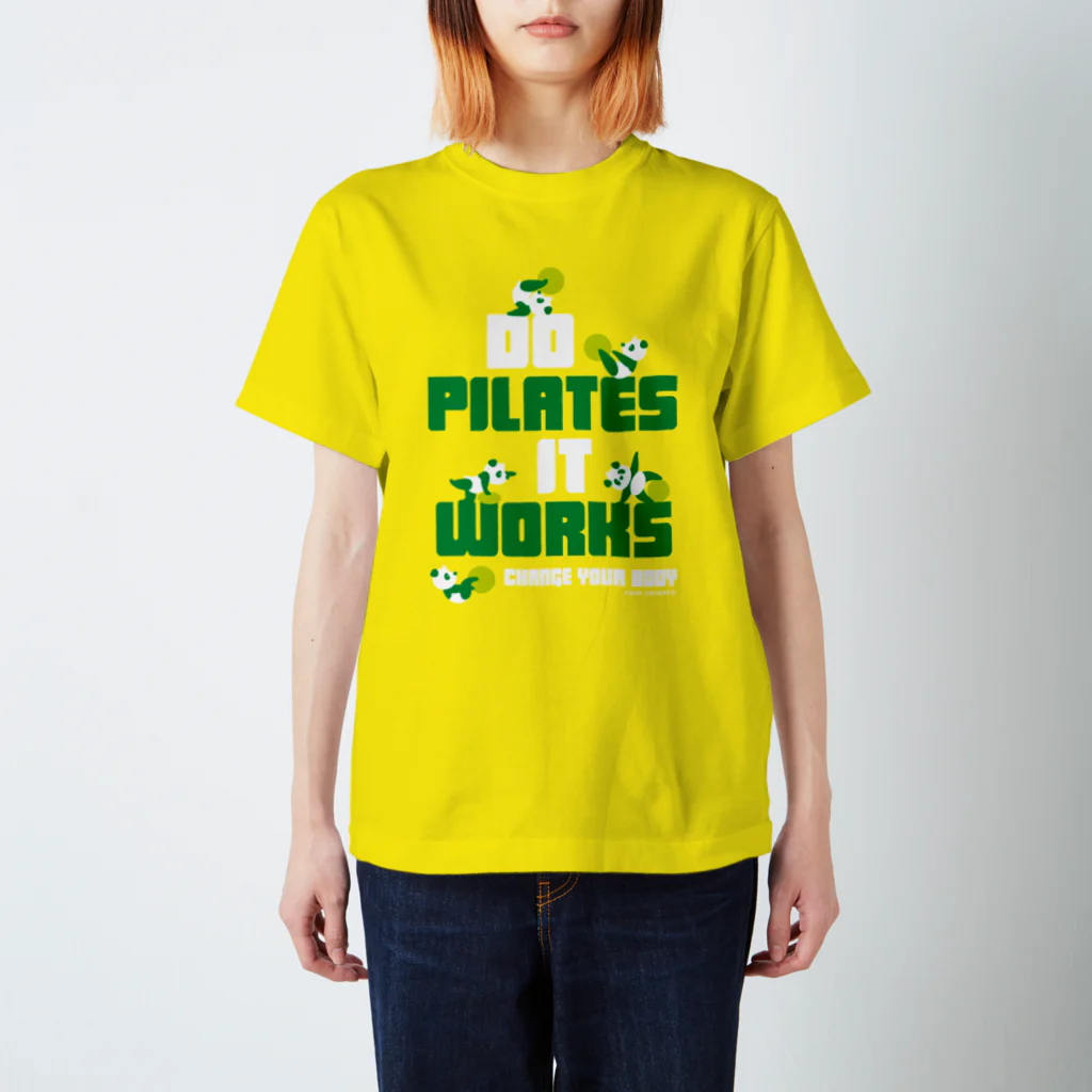 FOXY COLORSのピラティス PILATES ウェア パンダ Tシャツ green スタンダードTシャツ