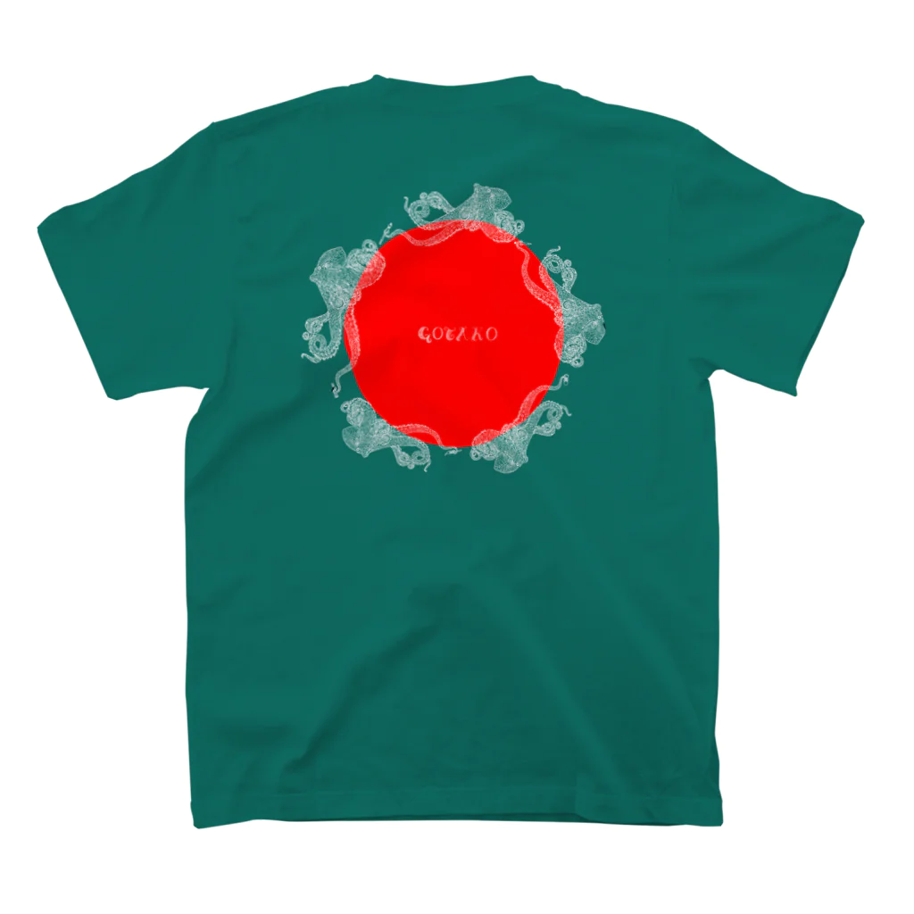 GOTAKOの1st. GOTAKO T “Rising sun” ver.  白蛸 スタンダードTシャツの裏面