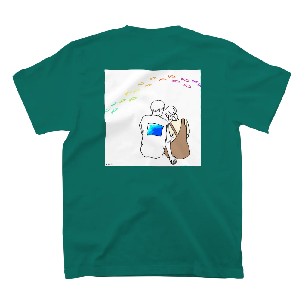 おつうのカップルイラスト スタンダードTシャツの裏面