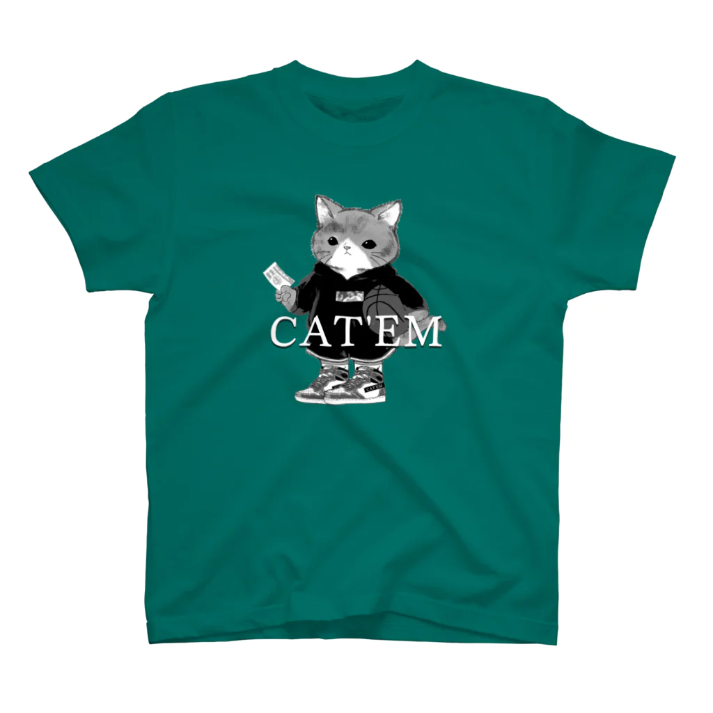 CAT'EM キャッテム　スニーカーを履いた猫のブランドのBASKE CAT 'Shadow'　スニーカーを履いた猫のブランド スタンダードTシャツ