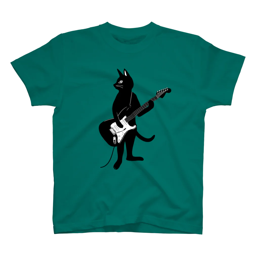 SHOP KazzBのギターを弾くネコ Regular Fit T-Shirt