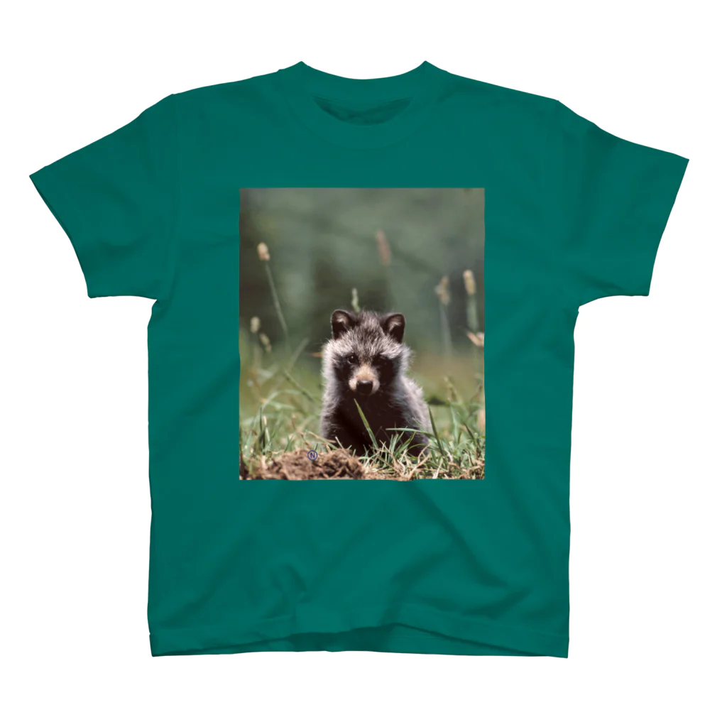 【動物の魔法で】動物を好きな全ての人が笑顔溢れる毎日を過ごすための雑貨屋◆にこらびの北海道サロベツのエゾタヌキの魔法で Regular Fit T-Shirt