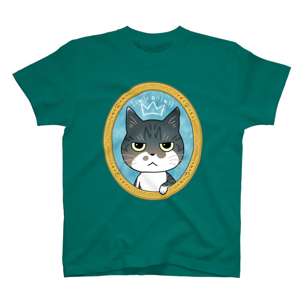 サバ白雑種猫のなめこちゃん屋のなめこちゃん（肖像画） スタンダードTシャツ