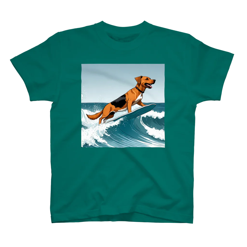 studio eizoのおいら波乗り🐕犬サーファー🏄 スタンダードTシャツ