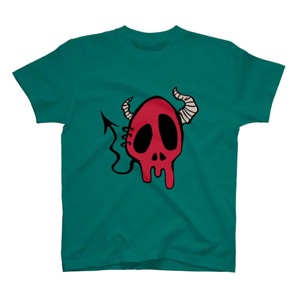 CUBIC ITEMのDevil Skull-Red- Regular Fit T-Shirt