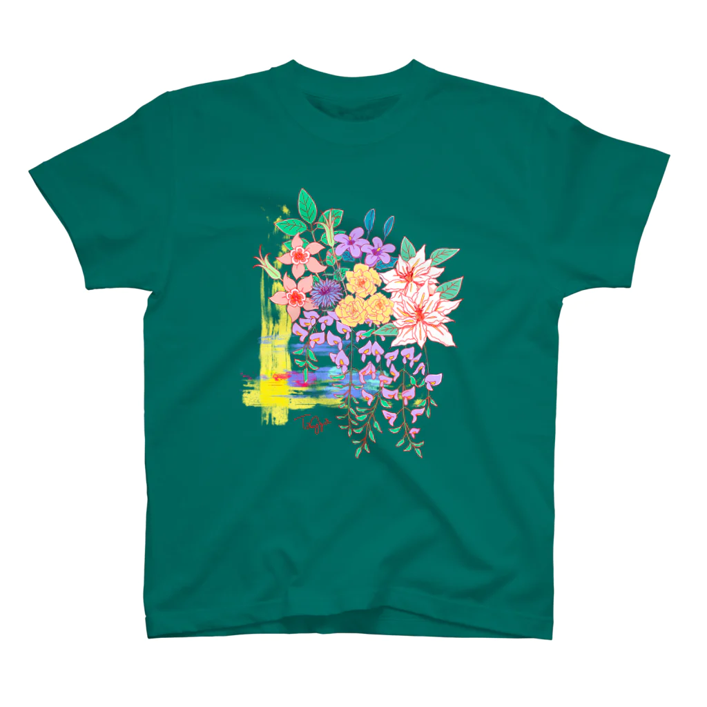 Aya Tagawaの五月のお花盛りだくさん スタンダードTシャツ