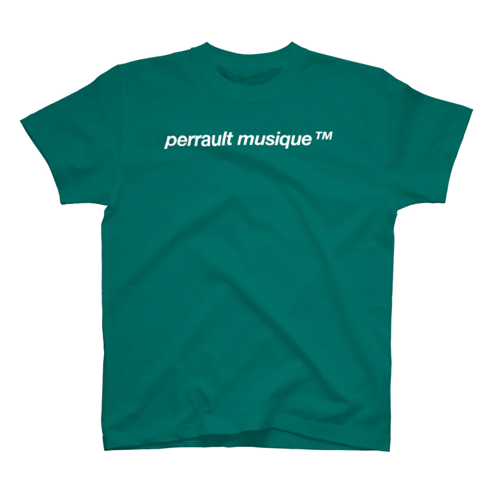 perrault musique™のperrault musique "WHITE" logo スタンダードTシャツ