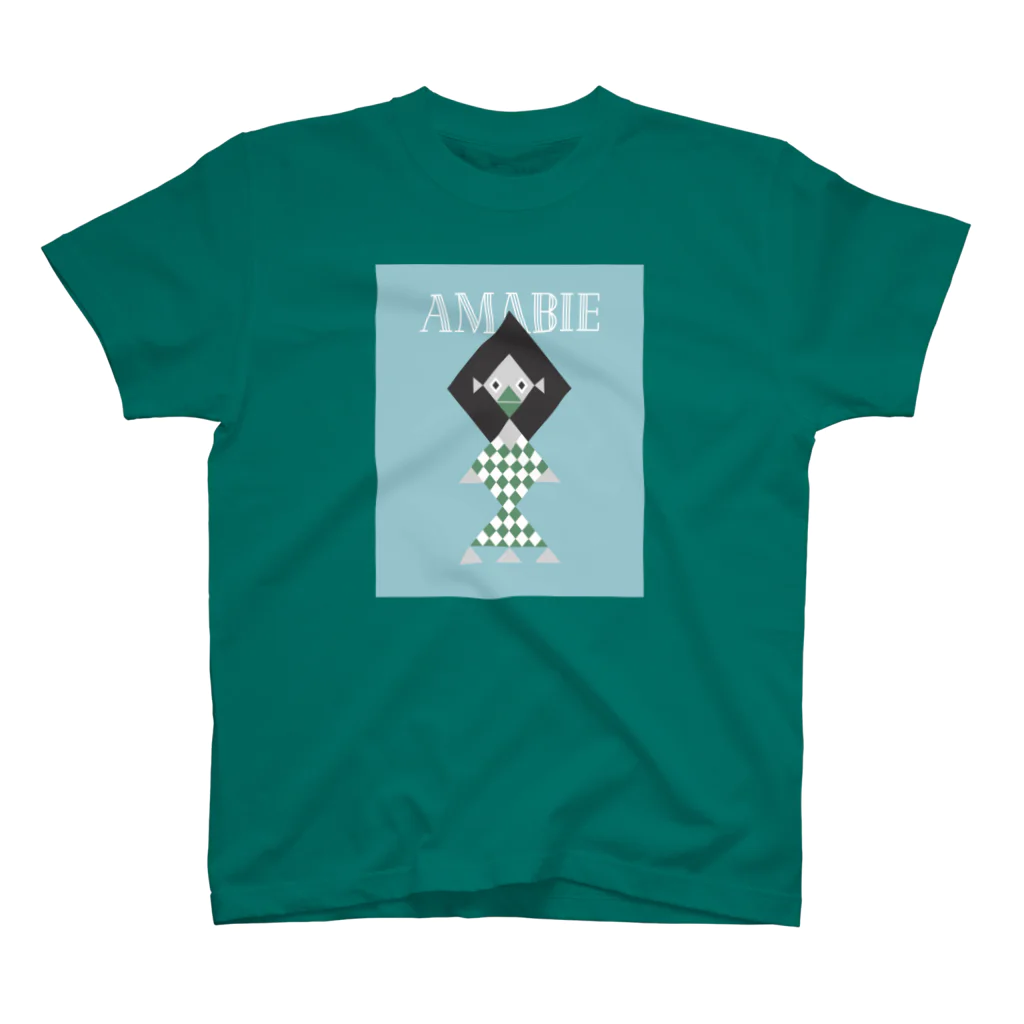 krakatukの幾何学アマビエさま（アップルグリーン・スミ） Regular Fit T-Shirt