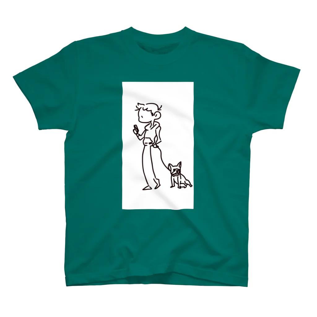 Boston ShopのDog-walking...？ Regular Fit T-Shirt