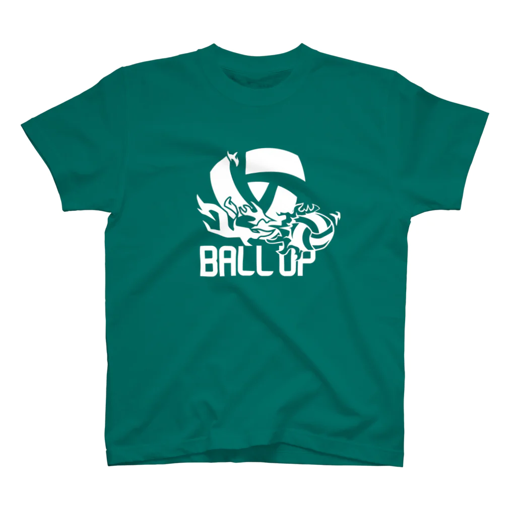 BALL UPのFIRE BALL-WHT スタンダードTシャツ