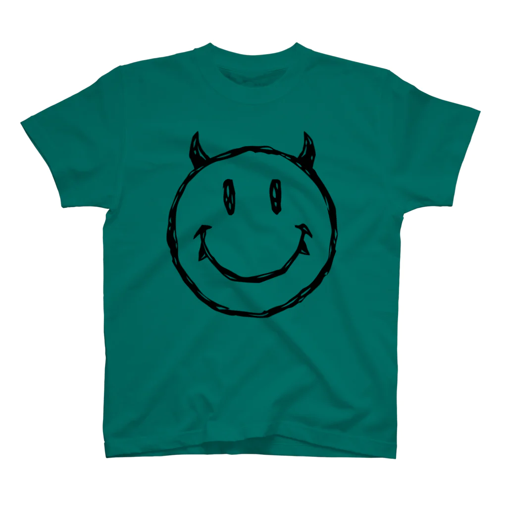 nori's monochroのデビルスマイリー(表裏プリント) Regular Fit T-Shirt