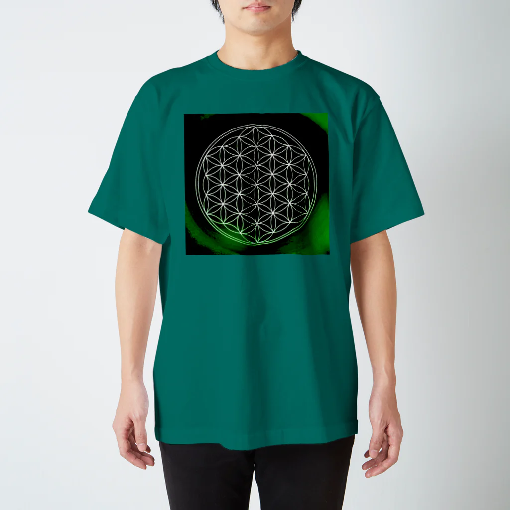 紫園+sion+(麗舞+reybu+)の💚♾麻の葉♾模様💚 スタンダードTシャツ