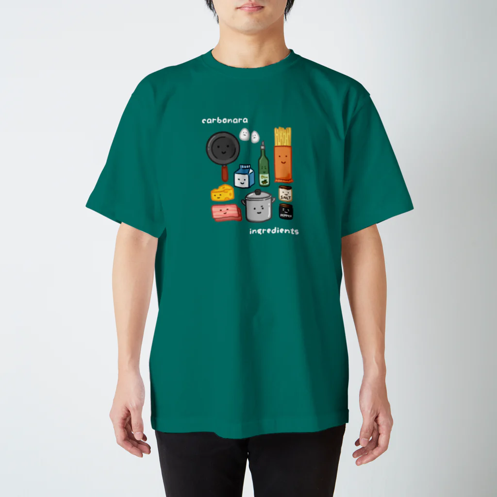 Andiamoのチーム・カルボナーラ（白文字） スタンダードTシャツ