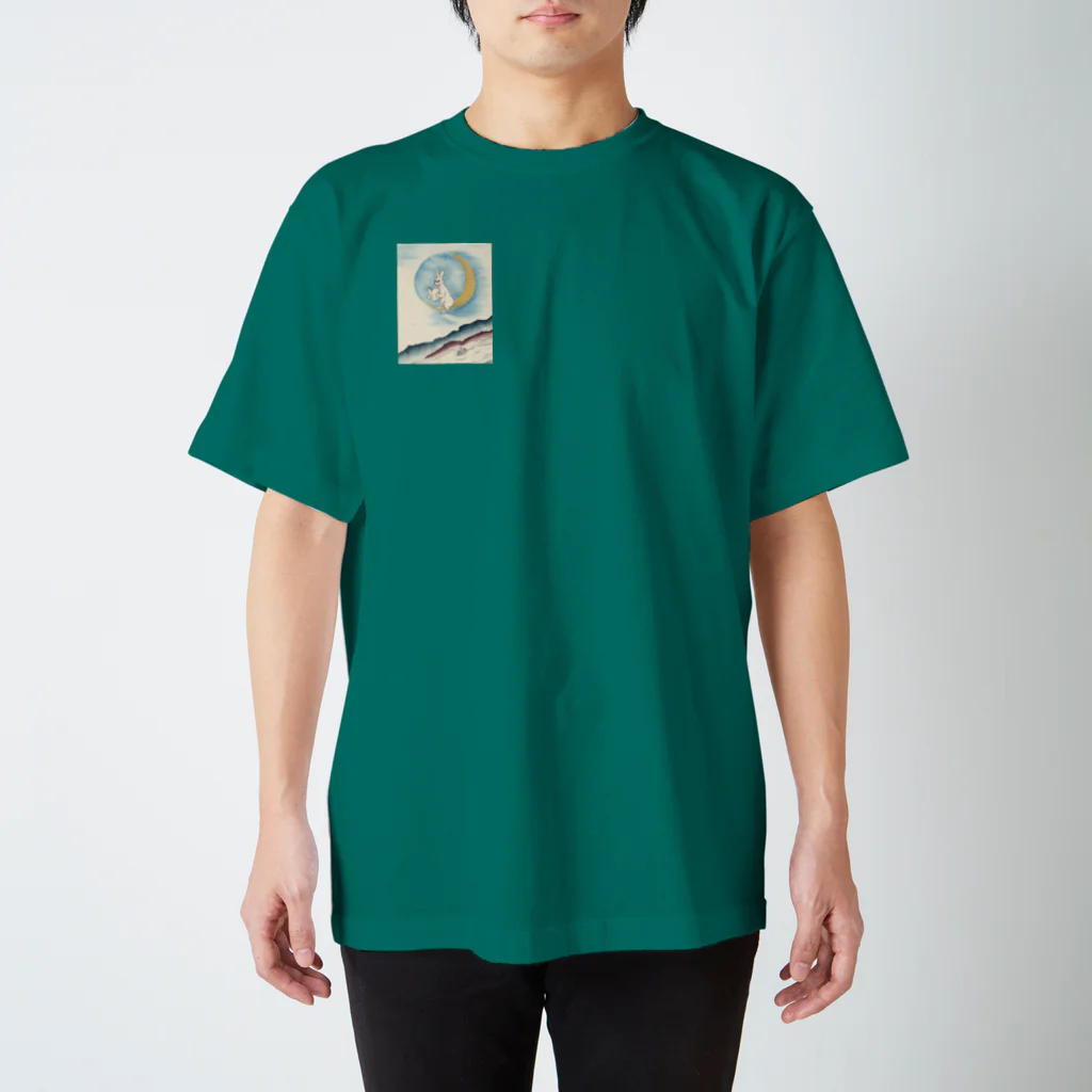 fude-egakiの飄々ウサギ　本を読む スタンダードTシャツ