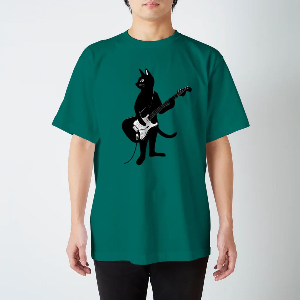 SHOP KazzBのギターを弾くネコ スタンダードTシャツ