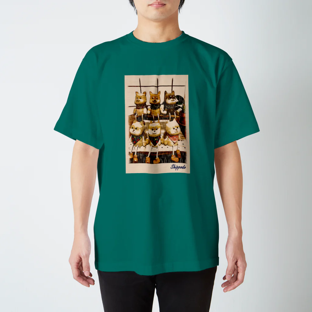 しっぽ堂の木彫りの柴犬 Regular Fit T-Shirt