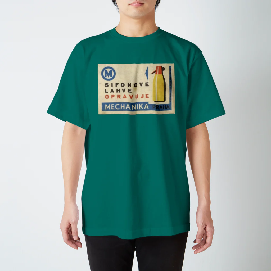 YS VINTAGE WORKSのチェコ・プラハ　マッチ箱　ミルク MECHANIKA PRAHA スタンダードTシャツ