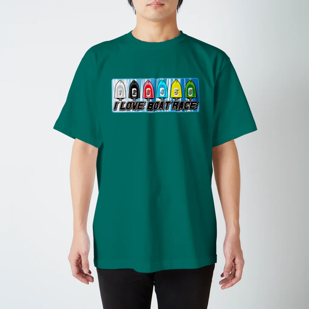 牛川 暗のグッズショップのボートレース６号艇（□ロゴ） スタンダードTシャツ