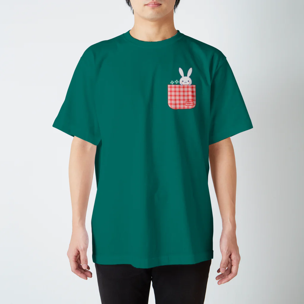 おがわゆきこの寂しがりうさぎ（ポケット×クローバー） スタンダードTシャツ