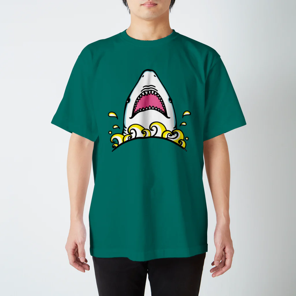 Cɐkeccooのおくちぱっかりサメさん‐ぶるー スタンダードTシャツ