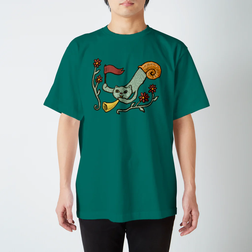 田中六大の猫ラッパ スタンダードTシャツ