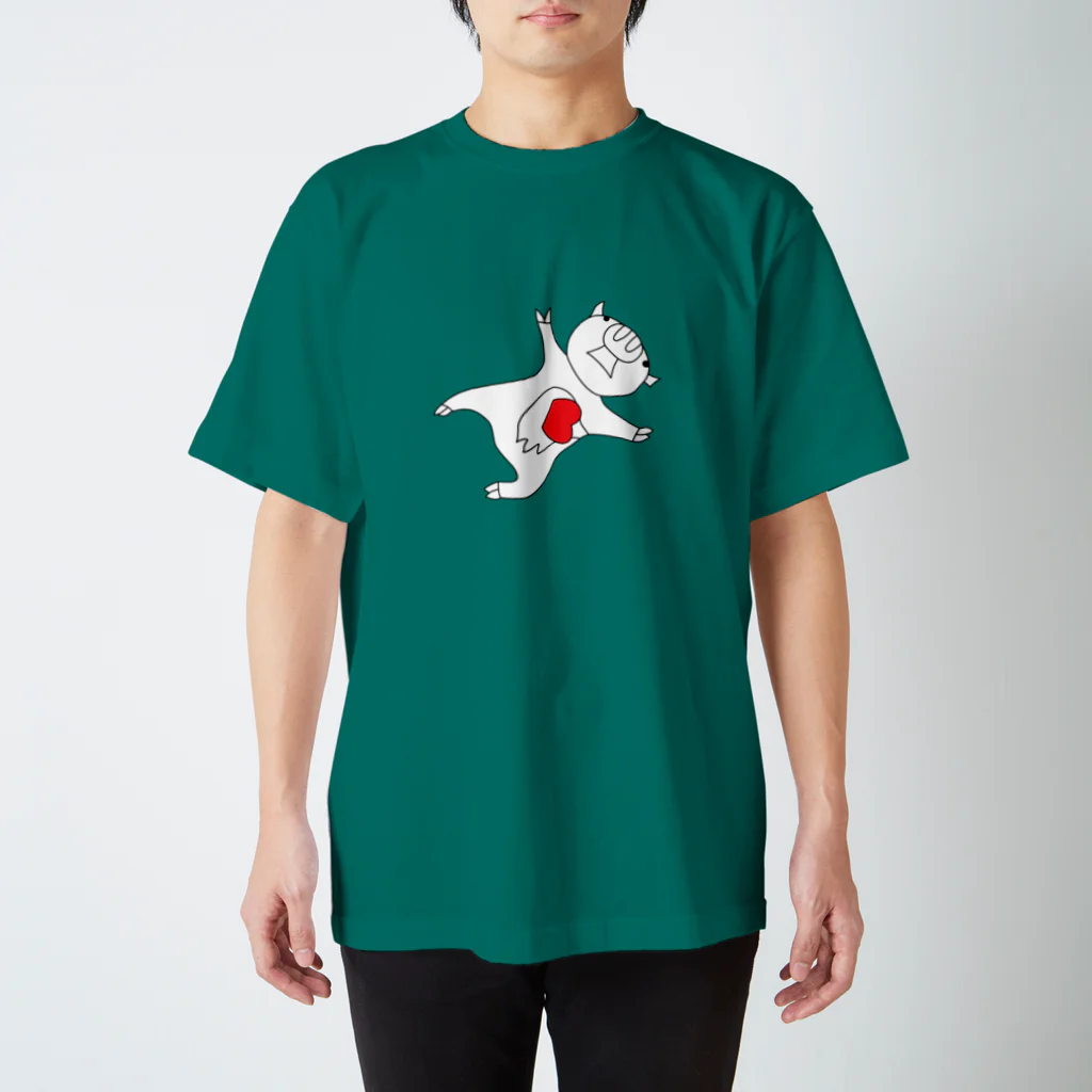 豚人イラストのパンダ武島のレッドビッグピックピッグ スタンダードTシャツ