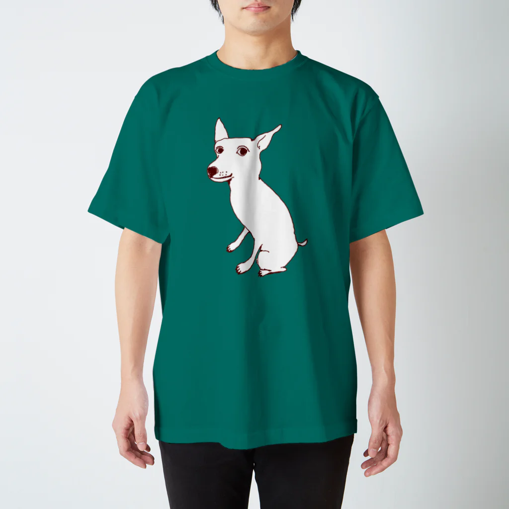 NIKORASU GOのミニピンデザイン「お座り中」（Tシャツ・パーカー・グッズ・ETC） スタンダードTシャツ