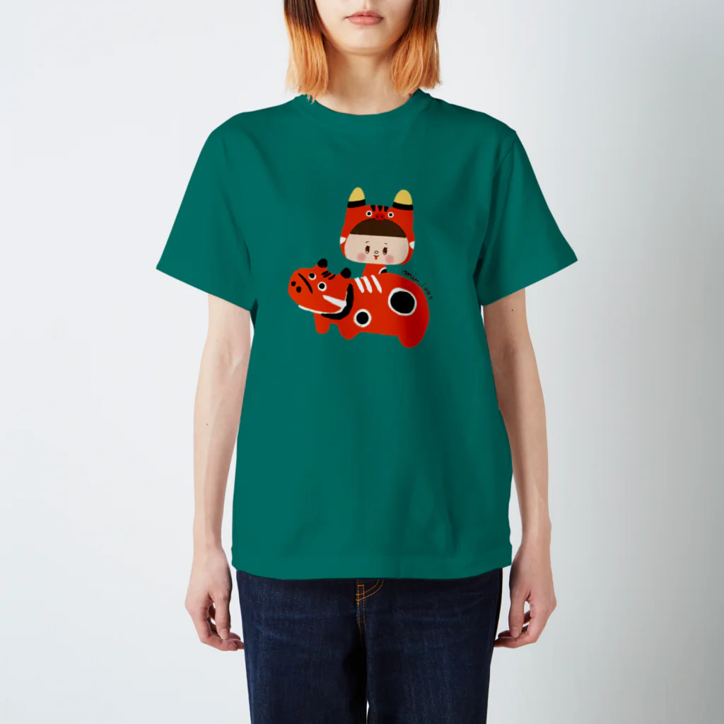 コケシ雑貨のmiu.laboの赤べっこけしちゃん Regular Fit T-Shirt