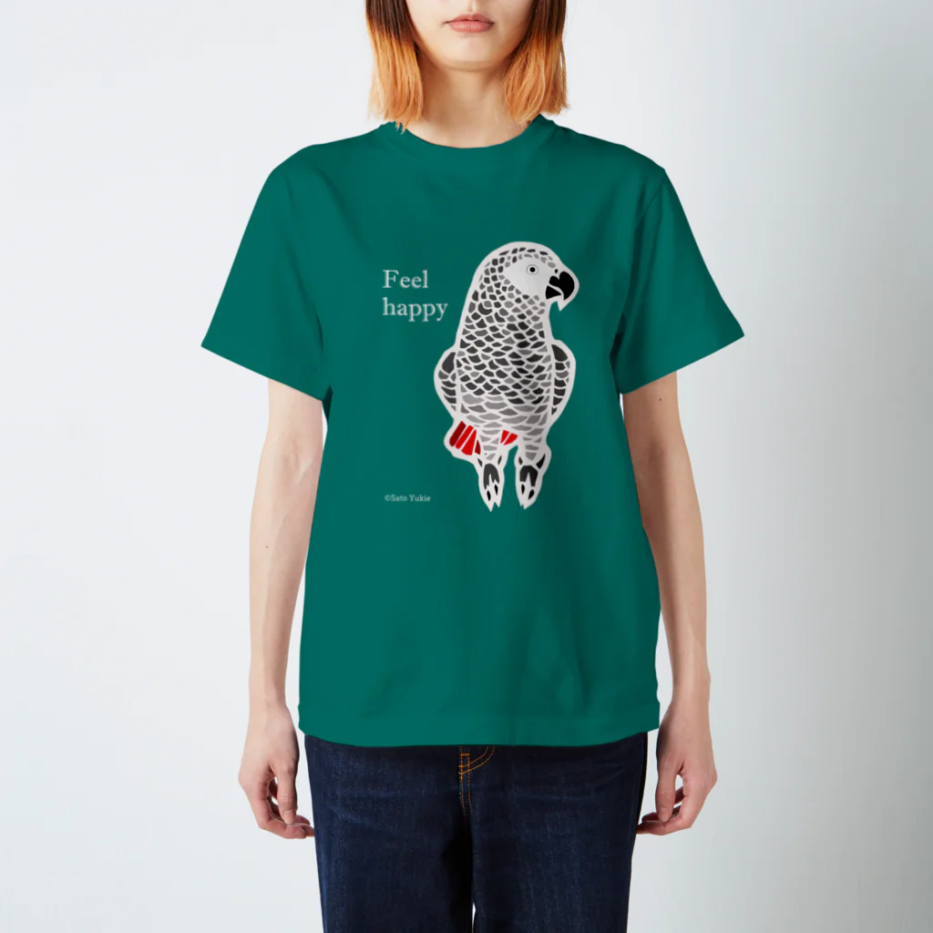 サトウユキエのハッピーインコ・ヨウム スタンダードTシャツ