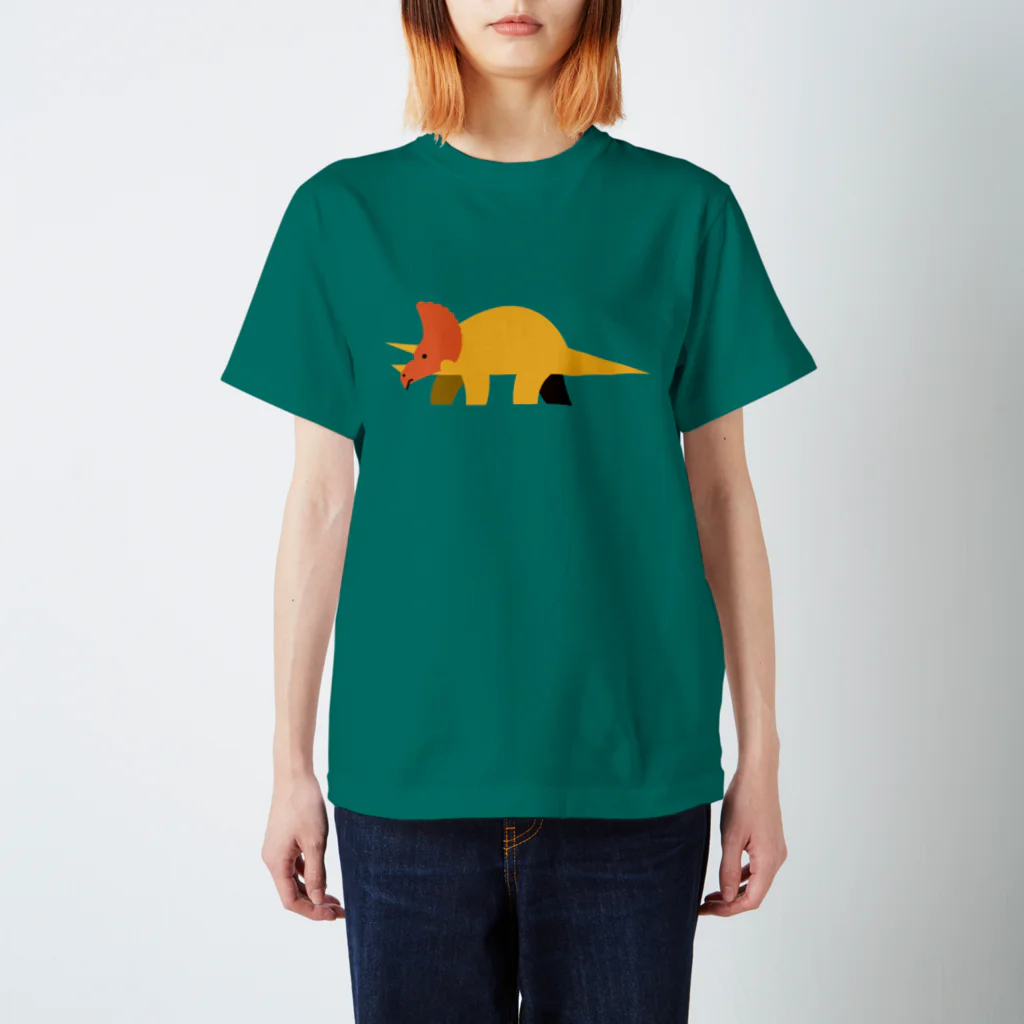 サタケシュンスケ｜イラストレーターの恐竜（トリケラトプス） スタンダードTシャツ