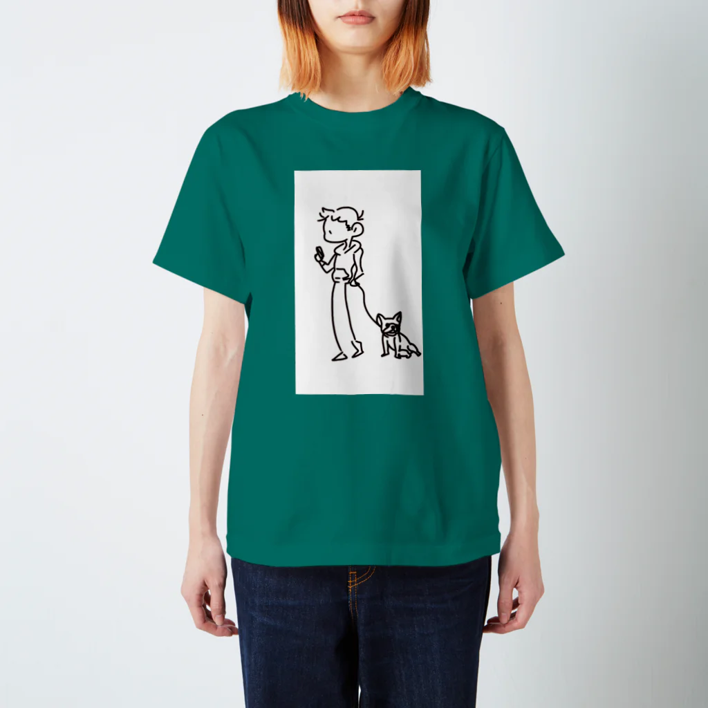 Boston ShopのDog-walking...？ Regular Fit T-Shirt