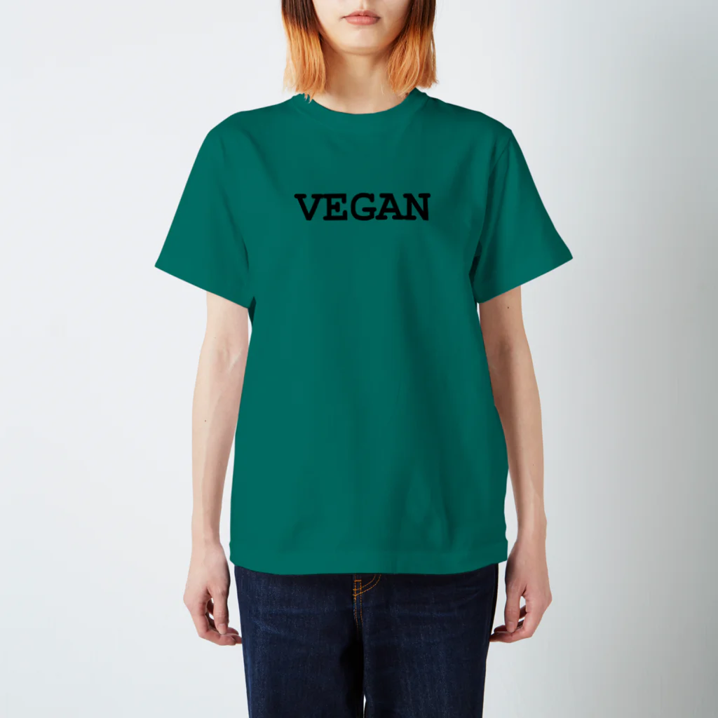 VEGAN SHOP FREEのVEGANロゴ（黒） スタンダードTシャツ