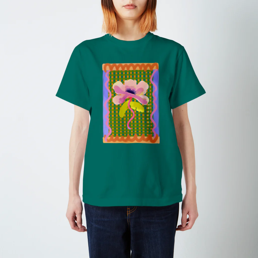 New koのCheck check check floflower Regular Fit T-Shirt