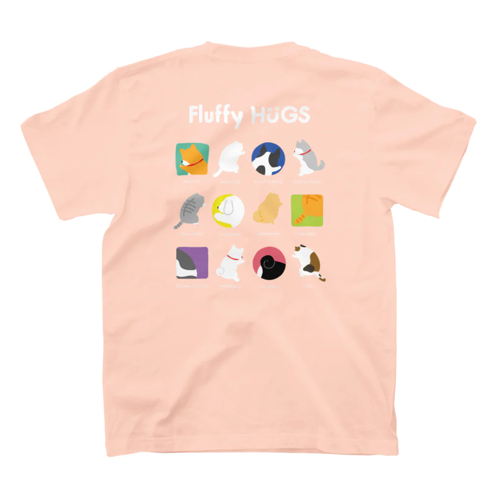 Fluffy_HUGSの【フラハグ】動物がずらり Regular Fit T-Shirtの裏面