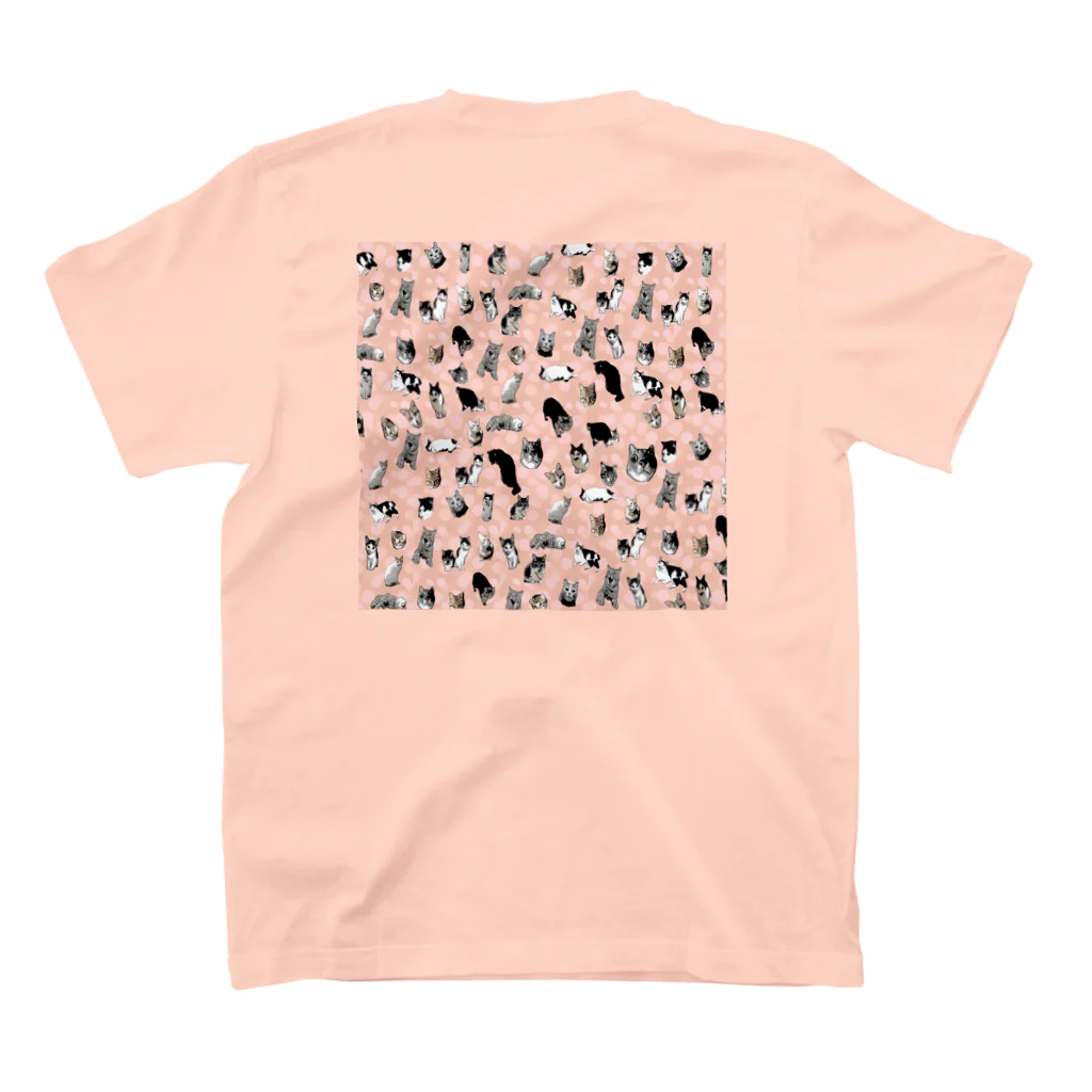 アニマル四字熟語のI LOVE CAT's　(PINK) 猫だらけ！最高にキュートな猫パラダイス！ スタンダードTシャツの裏面