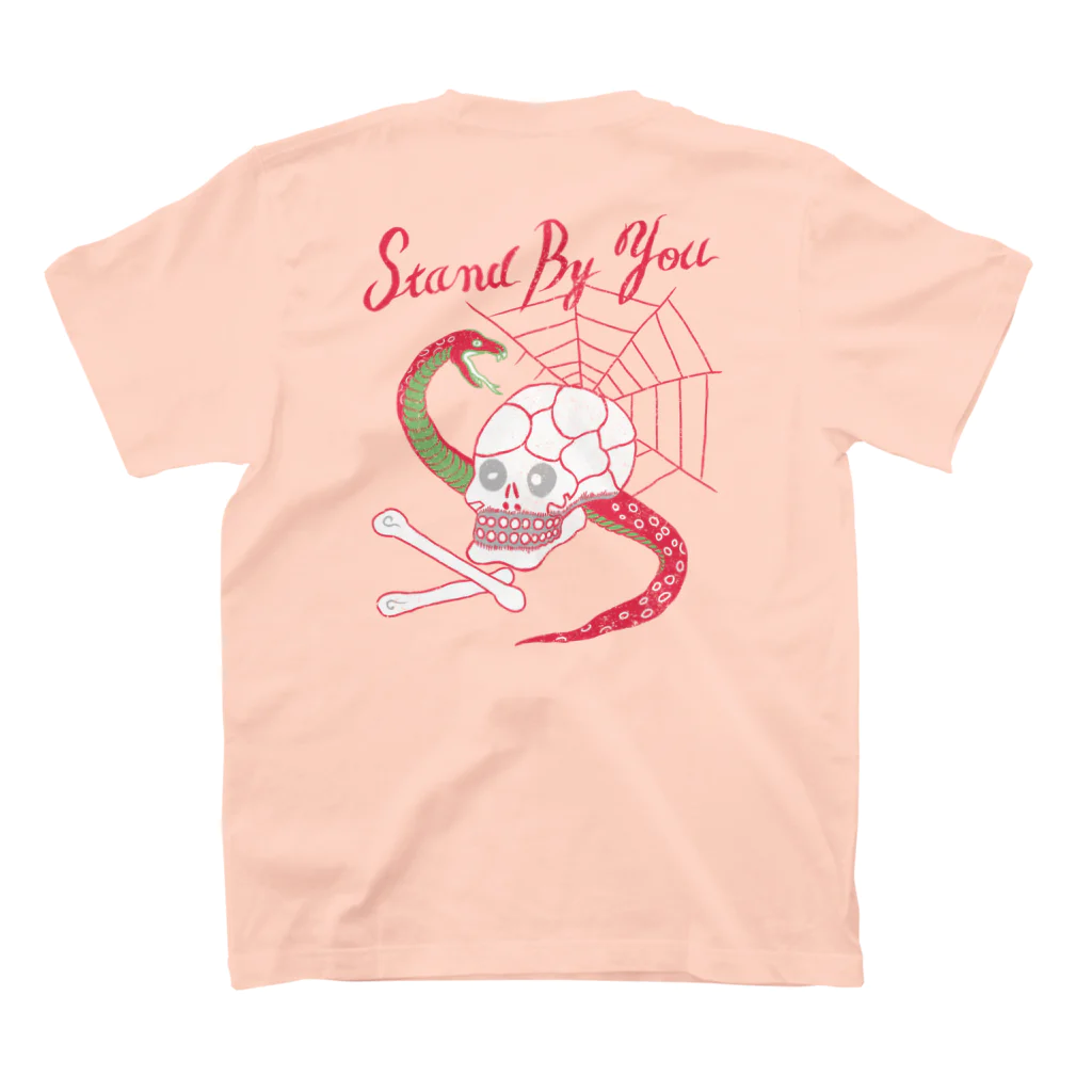 YourSukajanTshirt.comのスカル ベリーピンク 両面 Regular Fit T-Shirtの裏面