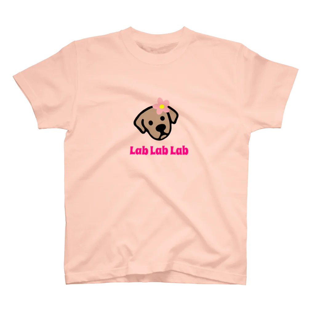 Lab Lab Lab ♡きゅん♡なラブラドールのフラワーラブリー♡チョコラブ スタンダードTシャツ