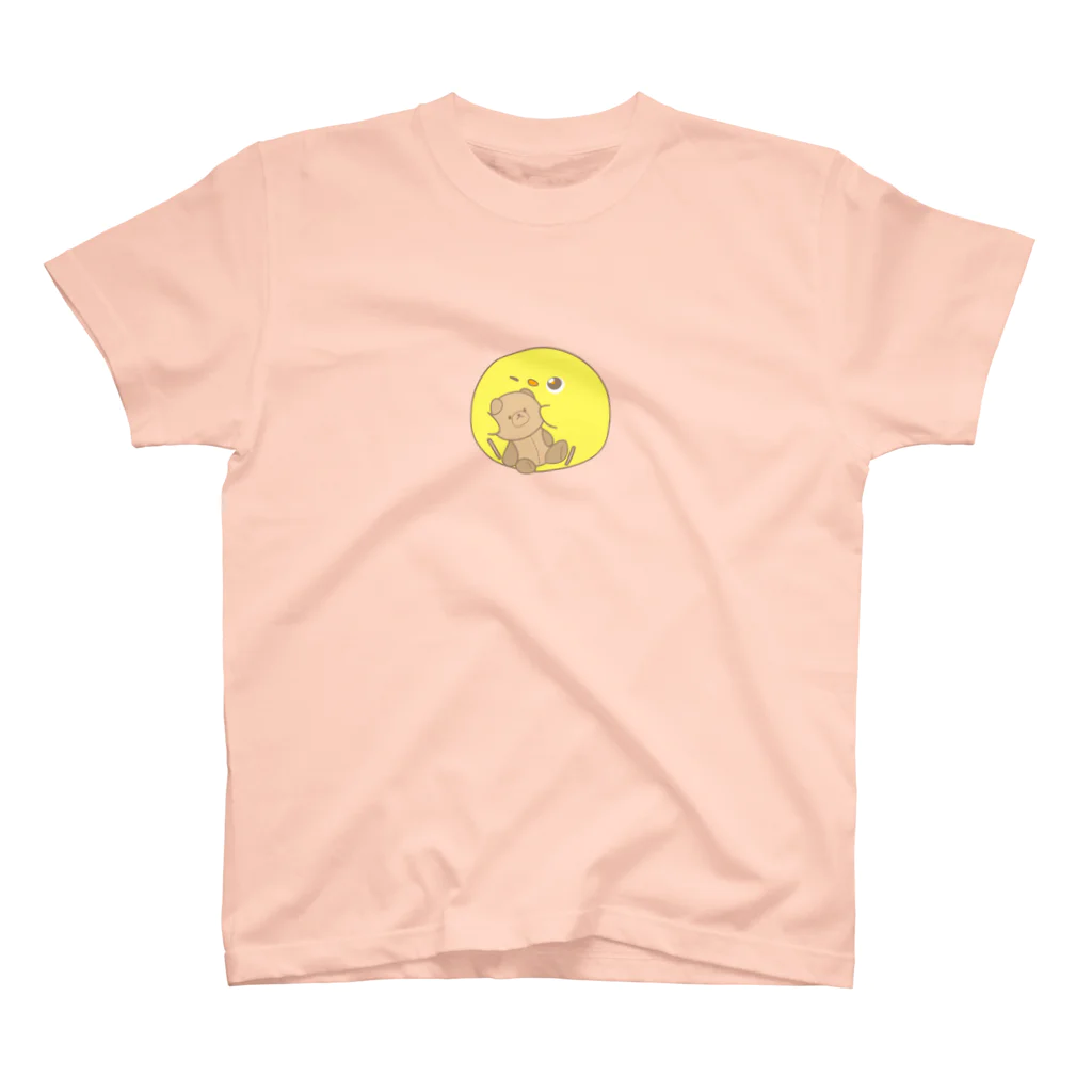 シャケのおみせやさん🐤🐟のくまちゃんとひよこ スタンダードTシャツ