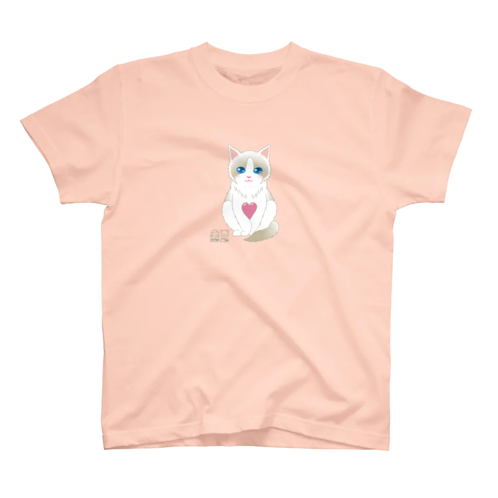 にこねこ【保護猫の保育園】のラグドール華ちゃんTシャツ 티셔츠