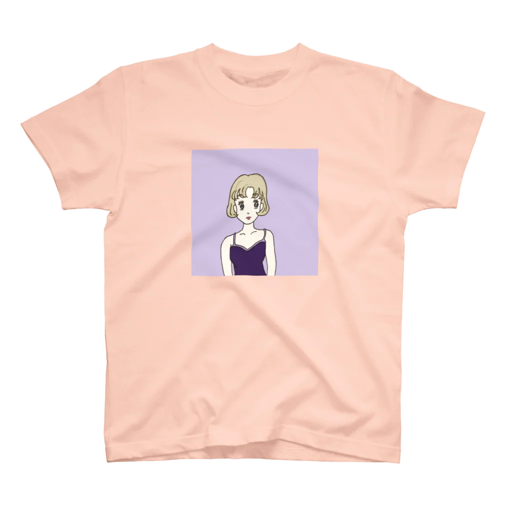 Hinanochin.shopのMs. Blonde Short Hair スタンダードTシャツ