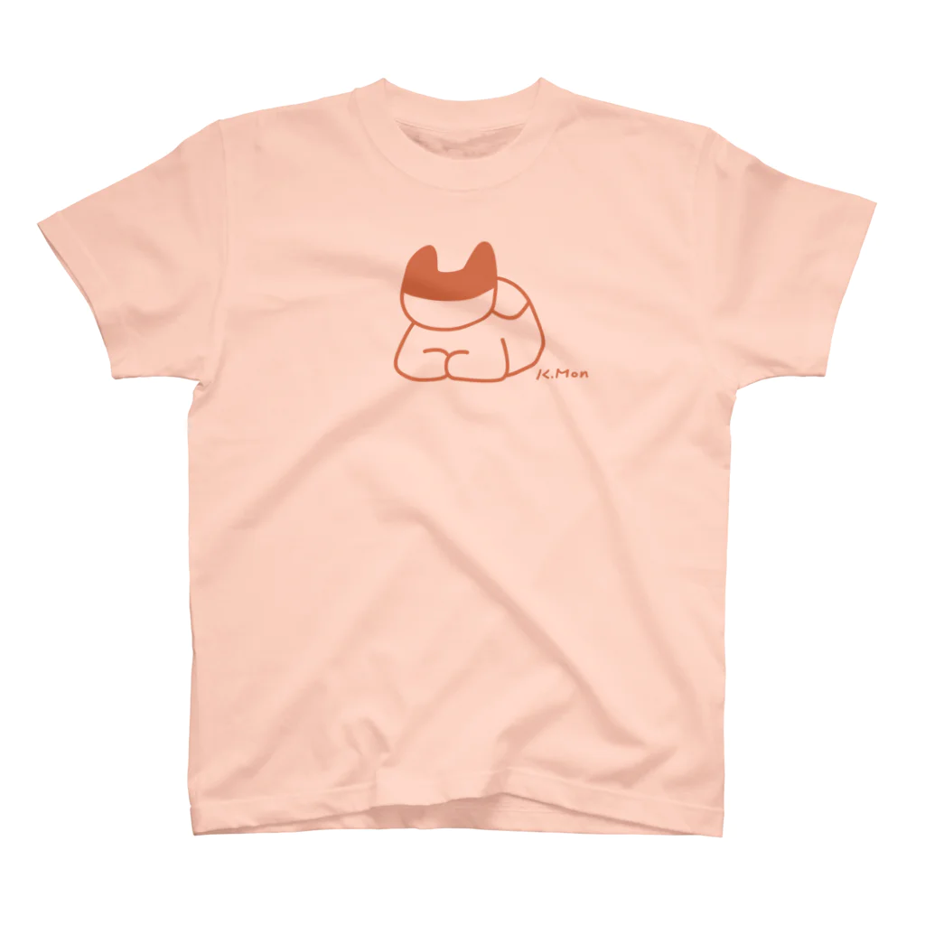 MONKUMIKOの座るこねこ（赤） Regular Fit T-Shirt