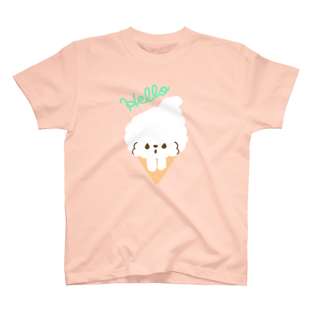 chiiis-chiiisのビションフリーゼ　フワモコちゃん　 スタンダードTシャツ