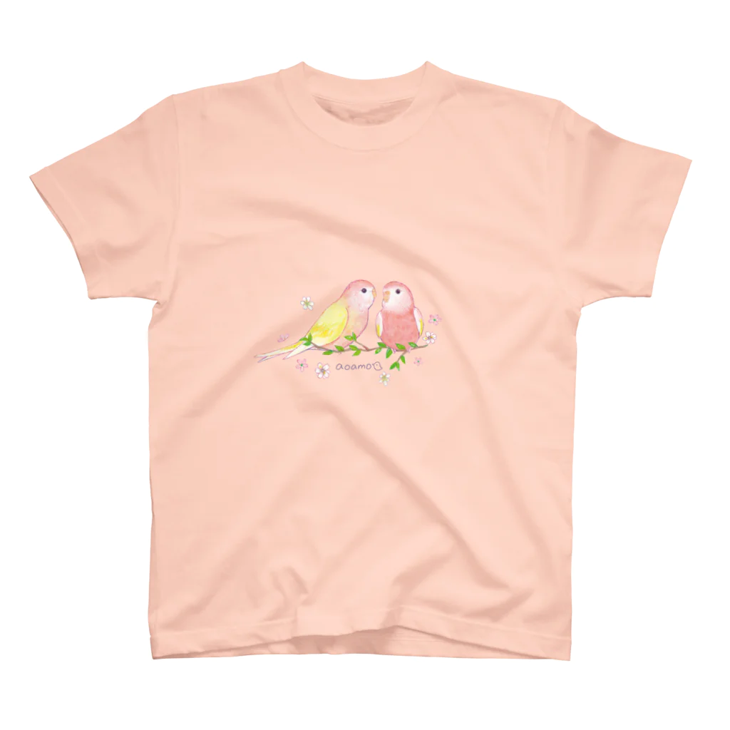 aoamo shopのaoamoアキクサインコ スタンダードTシャツ